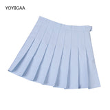 Christmas Gift Sweet Women Pleated Skirts Summer High Waist Ladies Girls Mini Short Skirt Preppy Style Chic Women Mini Skirts Solid Color Skirt