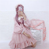 Kukombo Hstar Cute Women's Lolita OP Dress Flouncing Trim Japanese Harajuku Long Sleeves Victorian Dress Vestidos Gothic Lolita Cosplay