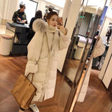 Christmas Gift 2021 New Winter Big Fur Collar Coat Mid-length Over-the-knee Padded Jacket Women Korean Loose Down Padded Jacket