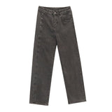 Kukombo Korean Style Long Jeans Women Autumn 2022 High Street Casual Wide-Legged Pants Bandage Designer Harajuku Elegant Chic Jeans New