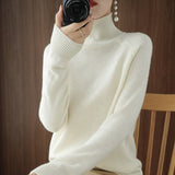 Christmas Gift Turtleneck Cashmere Women Sweaters Solid Casual Long Sleeve Knitted Jumper Female Bottoming Pullover Sweaters 2021 Autumn Winter