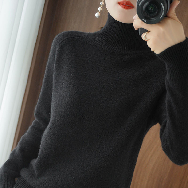 Christmas Gift Turtleneck Cashmere Women Sweaters Solid Casual Long Sleeve Knitted Jumper Female Bottoming Pullover Sweaters 2021 Autumn Winter