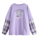 Kukombo Oversized T Shirt Women Purple Lilac Tshirts Spring 2021 Fashion Korean Style  Long Sleeve Loose Casual Women Clothing