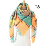 Christmas Gift 2021 New Winter Knitted Scarf Cashmere Pashmina Women Warm Neck Scarves Shawls Plaid Wraps Triangle Stoles Lady Bandana