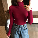 Christmas Gift 2021 Autumn New Slim Long Sleeve Jumper Women Turtleneck Knitted Pullover Winter Sweater Women Soft Warm Sweater Pull Femme 6897