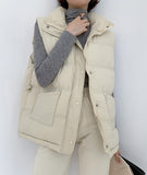 Christmas Gift New 2021 Spring Autumn Women Jackets Vest Quilted Puffer Parkas High-Quality Lace Up Oversize Sleeveless Coat COV2618