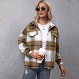 Christmas Gift 2021 Autumn Checkered Jacket Women Winter Plaid Jacket Overshirt Ladies Warm Thicken Button Shirt Jacket Coat Women