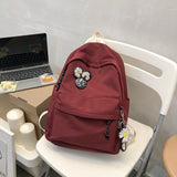 Kukombo Fashion College School Bag Backpacks for Women Striped Book Packbags for Teenage Girls Men Travel Shoulder Bags Rucksack