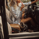 Christmas Gift Women's Tassel Sequin Jacket 2021 Autumn Winter Streewear Rock BF Retro Long-sleeved Silver Reflective Jacket Women Outwear Tops