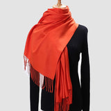 Christmas Gift 2021 Winter Scarf For Women Long Warm Cashmere Scarves Hijab Solid Lady Shawl Wrap Female Pashmina Bandana Head Scarfs Echarpe