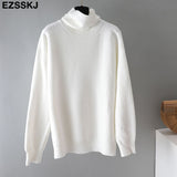 Christmas Gift 2021 Women's Sweater Autumn Winter Warm Turtlenecks Casual Loose Oversized  wool sweaters  Pullover  Femme top