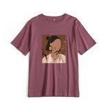 Christmas Gift Hirsionsan Aesthetic Printed Short Sleeve T Shirts Women 2021 Summer Chic Fashion Loose Tees Gothic Graphic Casual Female Tops