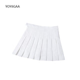 Christmas Gift Women Pleated Skirts Summer High Waist Ladies Dance Mini Skirt Harajuku Preppy Style Female Plaid Skirts Yellow Tennis Skirt