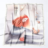 Kukombo New Silk Scarf Square for Women 70x70cm Small Neck Scarves Lady Shawl Fashion Print Hijab Brand Designer High Quality Scarfs
