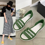 Kukombo Women Summer Flat Jelly Sandals 2022 Open-Toed Slip On Slides Slippers Candy Color Casual Beach Outdoot Female Yellow Shoes