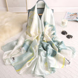 Christmas Gift Lotus Pattern Silk Scarf Women 2021 Fashion Long Shawls And Wraps High Quality Thin Winter Scarves Femme Echarpe Hijab Pashmina