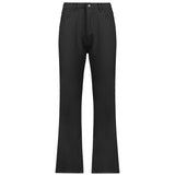 Kukombo Casual Loose Solid Jeans Elegant Fashion Slim Wide Leg Pants High Waisted Trousers Women 2023 Spring Autumn Streetwear