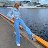 Kukombo Casual Loose Jeans Harajuku Pockets High Waisted Trousers Wide Leg Pants Women 2022 Fashion Streetwear Sweet Cute Lady