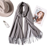 Christmas Gift Hot 2021 Winter Scarf Double Side Women's Scarves Fashion Warm And Soft Cashmere Scarf Lady Shawls Pashmina Foulard Tassel