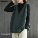 Christmas Gift Sweater Vests Women Baggy Korean Style Students High Street Casual Cozy Sleeveless Female Vintage Knitted Outerwear Simple Kpop