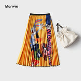 Christmas Gift Marwin 2021 New-Coming Spring Summer Printing Cartoon Pattern Empire High Elastic Women Skirt Party Holiday High Street style