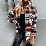 Christmas Gift Autumn Jackets Coats Women Winter Plaid Jacket Female Overshirt Long Checkered Jacket Women Shirt Coat For Women 2021