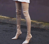 Christmas Gift Eilyken 2021 Thigh High Boots Over The Knee Elastic Stretch Boots Women Botas Mujer Sexy Knee High Heels Sock Boots New