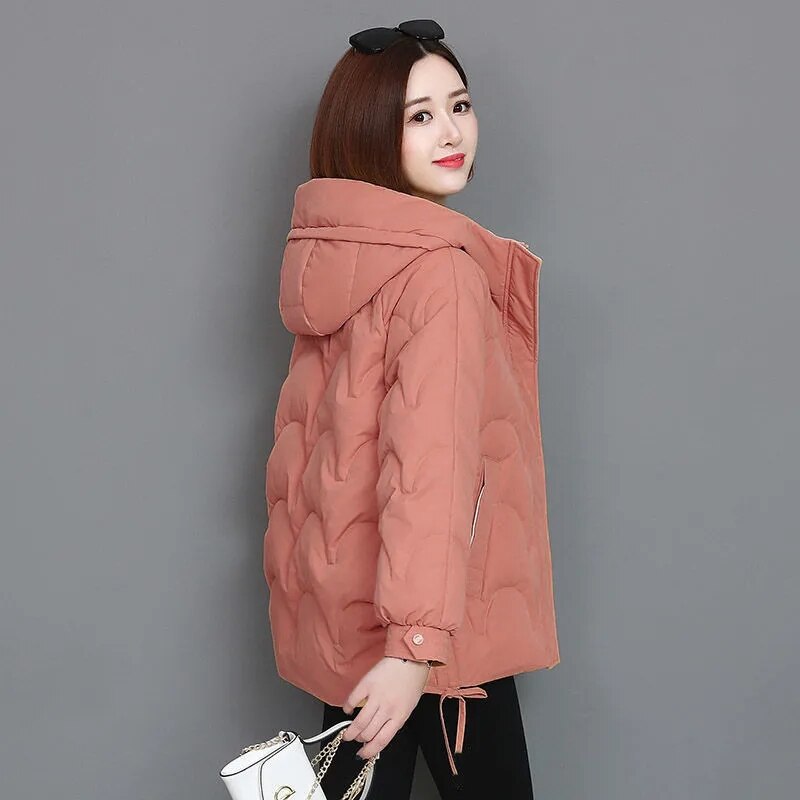 Kukombo 2022 Women Winter Jacket Short Warm Parkas Female Spring/Autumn New Thickening Coat Cotton Padded Jacket Hooded Oversize 3XL