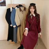 Christmas Gift Fairy Vintage Dress Women Autumn Long Sleeve Retro French Elegant Dress Female Casual Party One-Piece Dress Korean 2021 Autumn