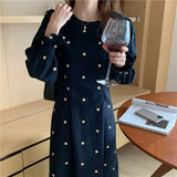 Christmas Gift New Spring Girls Dress Women Print Long Sleeve Womens Dresses Female Dress Vintage Dress Party Boho Robe Femme Vestido Autumn