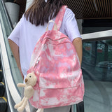 New Tie-dye Canvas Women Backpack Female Lovely Travel Bag Teenage Girls High Quality Schoolbag Lady's Knapsack Small Book Bag