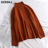 Christmas Gift oversize Sweater Women Pullover Casual Turtleneck Long Sleeve chic loose 2021 Knit Sweater Female Jumpers soft top