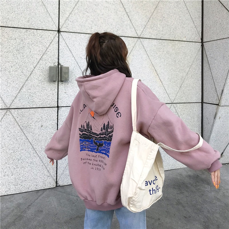 Christmas Gift Sweatshirts Female Hoodies Thick Women Pullover Tops Long Sleeve Women's Hoodies Harajuku Woman Hoodie Hooded for Lady Clothes