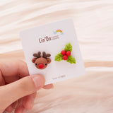 Christmas Gift Cartoon Cute Elk Santa Claus Snowman Christmas Hat  Asymmetrical Soft Clay Drop Earrings for Women Jewelry New Year Gifts