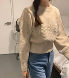 Kukombo 2022 Autumn Winter Women's Sweaters Cutout Pullovers Warm Minimalist Korean Fashionable Solid Short Jumpers SW18189