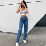 Hip Butterfly Print Harajuku Fashion y2k Jeans Women Streetwear Casual Baggy Straight High Waist Mom Denim Oversize 90s