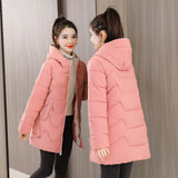 Christmas Gift 2021 New Winter Parkas Women Jacket Long Coat Slim Female Down Cotton Parka Hooded Thick Warm Overcoat Loose Casual Jackets