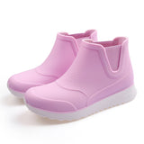 Kukombo Rain Boots Women's Anti-Skid Water Shoes Ankle Wellies Parent Leisure Fashion Waterproof Student Rubber