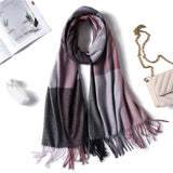 Christmas Gift 2021 warm winter scarf for lady fashion plaid cashmere scarves women shawls and wraps thick high quality pashmina neck bandana