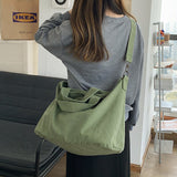 Back To College 2023 Fashion Women Shoulder Bag Large Capacity Crossbody Canvas Bag Solid Color Leisure Travel Bag College Student Schoolbag