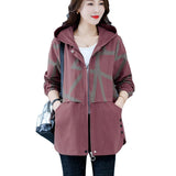 Christmas Gift Women's Hooded Jackets 2021 Spring Autumn Causal Windbreaker Famale Jackets Basic Coats Zipper Jackets Outwear Plus Size 5XL
