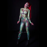 Halloween Kukombo 2022New Women Halloween 3D Print Cosplay Costume Female Zombie Ghost Carnival Party Role-Play Sexy Tight Scary Jumpsuit Bodysuit