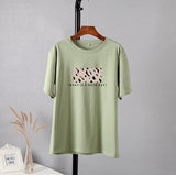 Christmas Gift Hirsionsan Leopard Printed T Shirt Women 100% Cotton Oversized Gothic Graphic Female Soft Tops Harajuku Loose Cusual Tees Ladies
