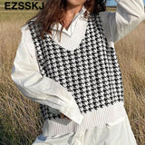 Christmas Gift highquality oversize thick cashmere Zebra sweater vest women 2021 autumn winter women female v-neck sweater top
