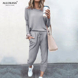 Tracksuit Women 2 Piece Set Loose Comfortable Simple Style Solid Color Long Sleeve Casual Suit Clothes 2020 top Spring Autumn