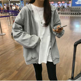 Kukombo Hoodies Sweatshirts Women Hooded Spring Solid Korean Style Lace-Up Pockets Womens Leisure Loose Trendy Students Chic Ulzzang New