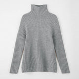 Christmas Gift Autumn Winter Women Solid Turtleneck Pullovers Top Batwing Long Sleeve Warm Pullovers Female Striped Casual Loose Jumper