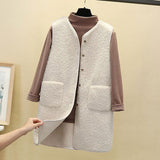 Christmas Gift 2021 Autumn Long Vest Women Winter Thermal Waistcoat Warm Fleece Vest Female Sleeveless Jacket Ladies Vests For Women