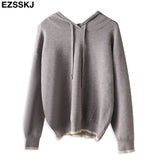 Christmas Gift thick oversize Hooded pullovers women chic pure Color  hooded Top girls  loose Sportswear sweater top