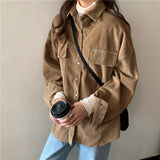 Christmas Gift New oversize Women Blouses corduroy spring Tops femme Casual Women shirt long sleeve Cotton Girls Blouse New Blusas autumn